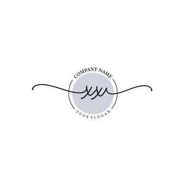 Çiçek ve Min ile Modern El Yazısı XX İlk Logo Şablonları