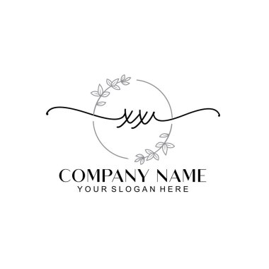 Çiçek ve Min ile Modern El Yazısı XX İlk Logo Şablonları