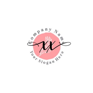 Çiçek ve Min ile Modern El Yazısı XX İlk Logo Şablonları