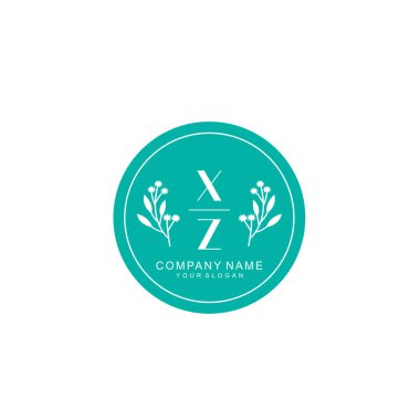 El yazısıyla XZ Baş harfleriyle Çiçek Monogram Logosu Ayarları