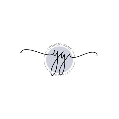 Çiçek ve Min ile Modern El Yazısı YG İlk Logo Şablonları