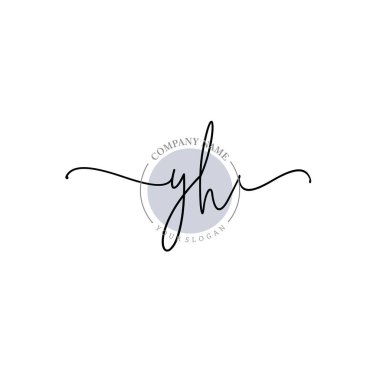 Çiçek ve Min ile Modern El Yazısı YH İlk Logo Şablonları