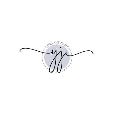 Çiçek ve Min ile Modern El Yazısı YJ İlk Logo Şablonları