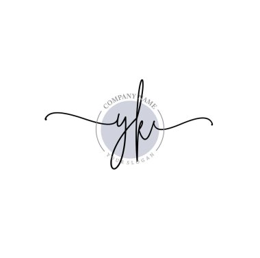 Çiçek ve Min ile Modern El Yazısı YK İlk Logo Şablonları