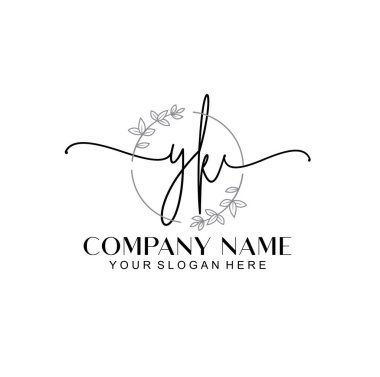 Çiçek ve Min ile Modern El Yazısı YK İlk Logo Şablonları