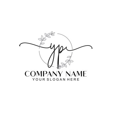Çiçek ve Min ile Modern El Yazısı YP İlk Logo Şablonları