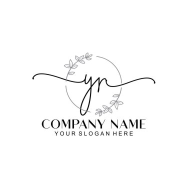 Çiçek ve Min ile Modern El Yazısı YR İlk Logo Şablonları