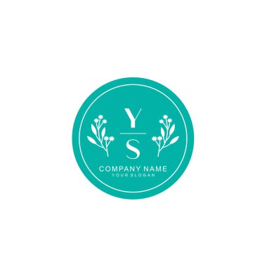 El yazısı YS Baş harfleriyle Çiçek Monogram Logosu Ayarları