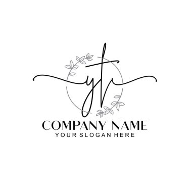 Çiçek ve Min ile Modern El Yazısı YT İlk Logo Şablonları