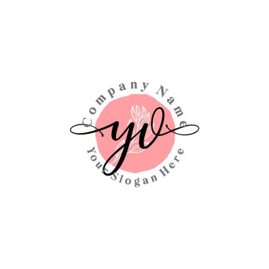 Çiçek ve Min ile Modern El Yazısı YV İlk Logo Şablonları