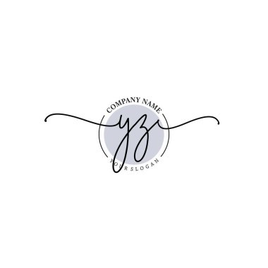 Çiçek ve Min ile Modern El Yazısı YZ İlk Logo Şablonları