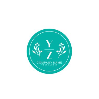 El Yazısı YZ Baş harfleriyle Çiçek Monogram Logosu Ayarları