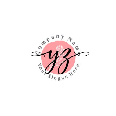 Çiçek ve Min ile Modern El Yazısı YZ İlk Logo Şablonları