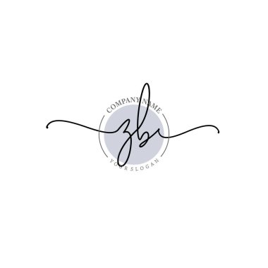 Çiçek ve Min ile Modern El Yazısı ZB İlk Logo Şablonları