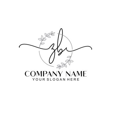 Çiçek ve Min ile Modern El Yazısı ZB İlk Logo Şablonları