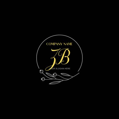 Çiçek ve Lüks Acc ile el yazısı ZB İlk Logo Şablonları