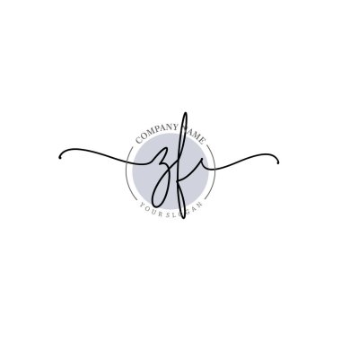 Çiçek ve Min ile Modern El Yazısı ZF İlk Logo Şablonları