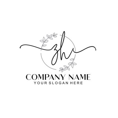Çiçek ve Min ile Modern El Yazısı ZH İlk Logo Şablonları