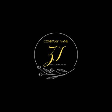 Çiçek ve Lüks Acc ile el yazısıyla ZI İlk Logo Şablonları