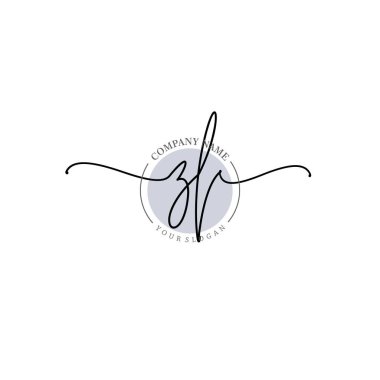 Çiçek ve Min ile Modern El Yazısı ZL İlk Logo Şablonları