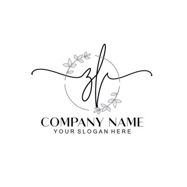 Çiçek ve Min ile Modern El Yazısı ZL İlk Logo Şablonları