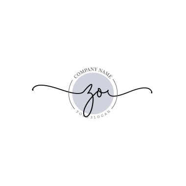 Çiçek ve Min ile Modern El Yazısı ZO İlk Logo Şablonları