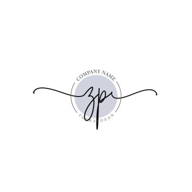 Çiçek ve Min ile Modern El Yazısı ZP İlk Logo Şablonları