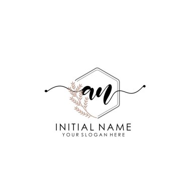 Botanik ve Minimalist Tasarımlı El Yazısıyla A Baş Logosu