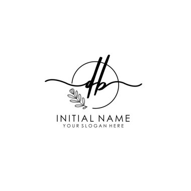 Botanik ve Minimalist Tasarımlı El Yazısıyla DB İlk Logo