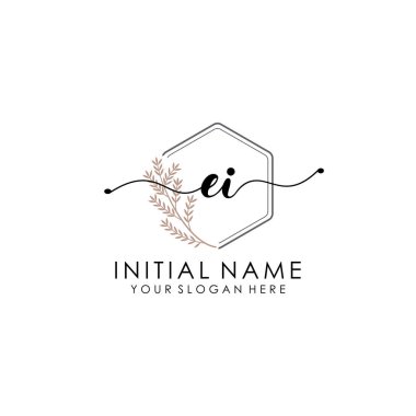 Botanik ve Minimalist Tasarımlı El Yazısı El Yazısı El Logosu