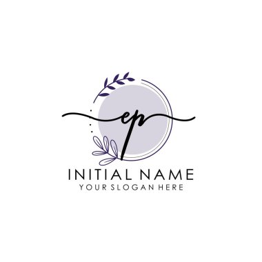 Botanik ve Minimalist Tasarımlı El Yazısıyla EP İlk Logosu