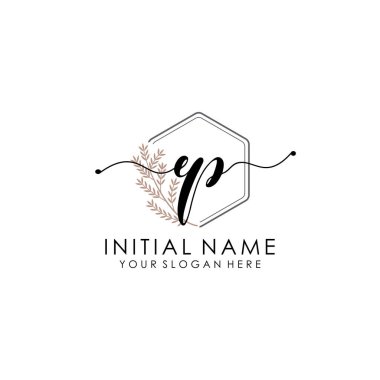 Botanik ve Minimalist Tasarımlı El Yazısıyla EP İlk Logosu