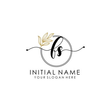 Botanik ve Minimalist Tasarımlı El Yazısıyla FS İlk Logosu