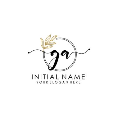 Botanik ve Minimalist Tasarımlı GA Baş Logosu
