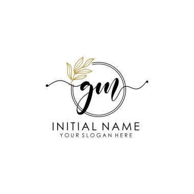 Botanik ve Minimalist Tasarımlı El Yazısıyla GM İlk Logosu