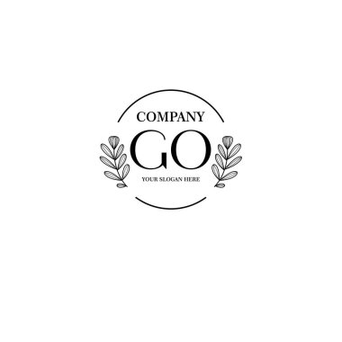 Markalaşma ve Kişisel Kullanım İçin Çiçekli GO İlk Logo Koleksiyonu