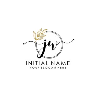 Botanik ve Minimalist Tasarımlı El Yazısıyla JW İlk Logosu