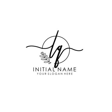 Botanik ve Minimalist Tasarımlı El Yazısıyla LQ İlk Logosu