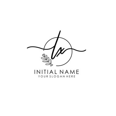 Botanik ve Minimalist Tasarımlı El Yazısıyla LX İlk Logosu