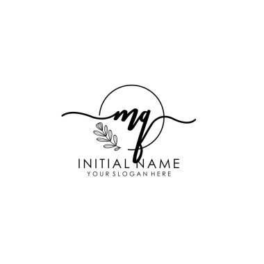 Botanik ve Minimalist Tasarımlı El Yazısıyla MQ İlk Logosu