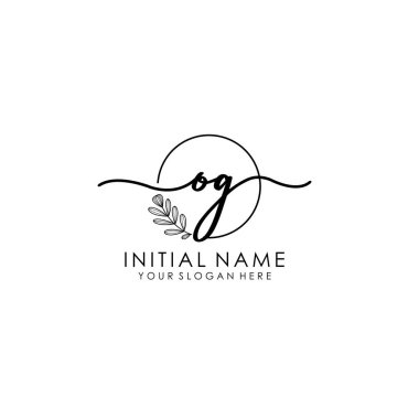 Botanik ve Minimalist Tasarımlı El Yazısıyla OG İlk Logosu