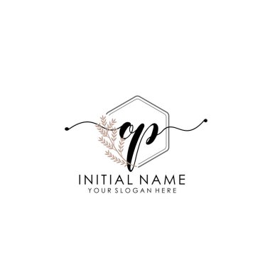 Botanik ve Minimalist Tasarımlı El Yazısıyla İşlem Logosu