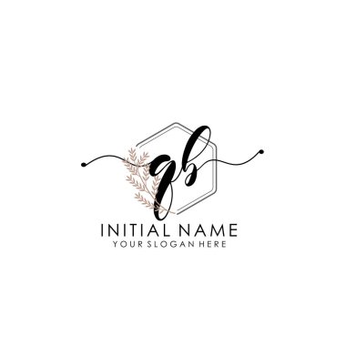 El yazısıyla QB Botanik ve Minimalist Tasarımlı İlk Logo