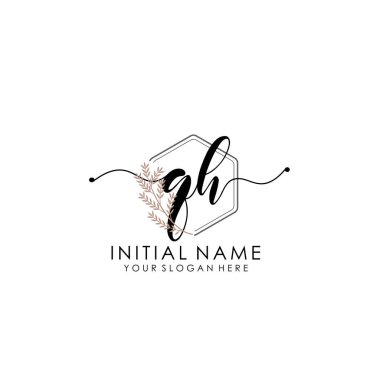 El yazısı QH Botanik ve Minimalist Tasarımlı İlk Logo