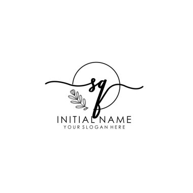 Botanik ve Minimalist Tasarımlı El Yazısıyla SQ İlk Logosu