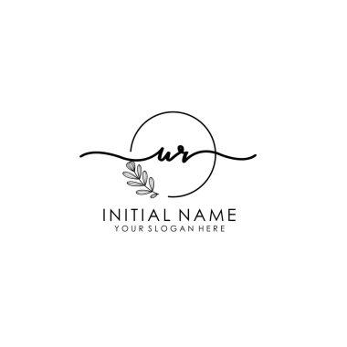 Botanik ve Minimalist Tasarım içeren el yazısıyla UR İlk Logosu