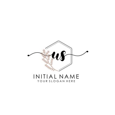 Botanik ve Minimalist Tasarımlı El Yazısıyla ABD İlk Logosu