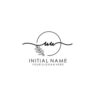 Botanik ve Minimalist Tasarımlı El Yazısıyla UU İlk Logosu