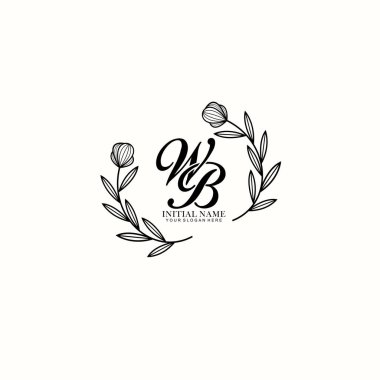 Markalaşma ve Kişisel Kullanım İçin Çiçekli WB İlk Logo Koleksiyonu