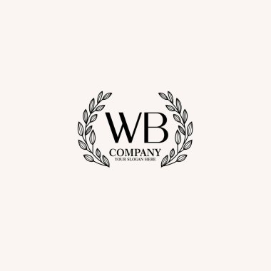 Markalaşma ve Kişisel Kullanım İçin Çiçekli WB İlk Logo Koleksiyonu